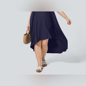 Halara Breezeful Backless Racerback High Low Flowy Midi Quick Dry Dress